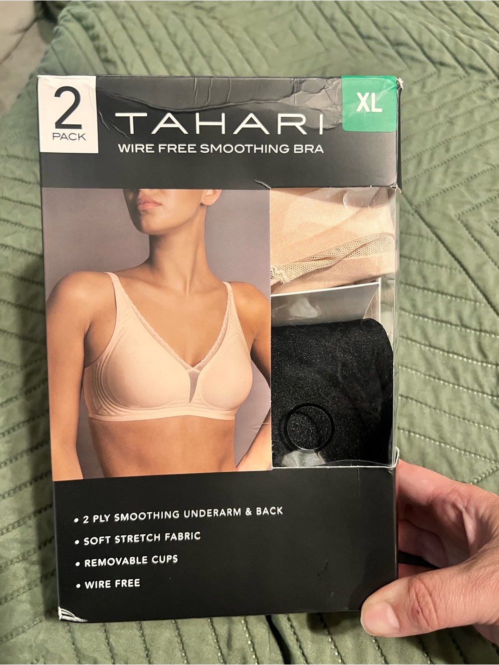 Tahari 2-Pack Wire Free Smoothing Bras - Nude & Black
